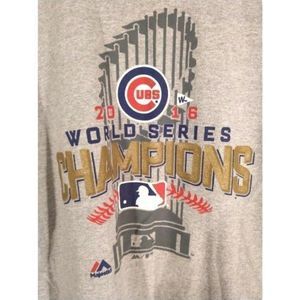 Majestic Cubs World Series Champions 2016 Tee Grey Size Large